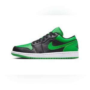 Brand new authentic Air Jordan 1 low ‘black lucky green’, multiple sizes.